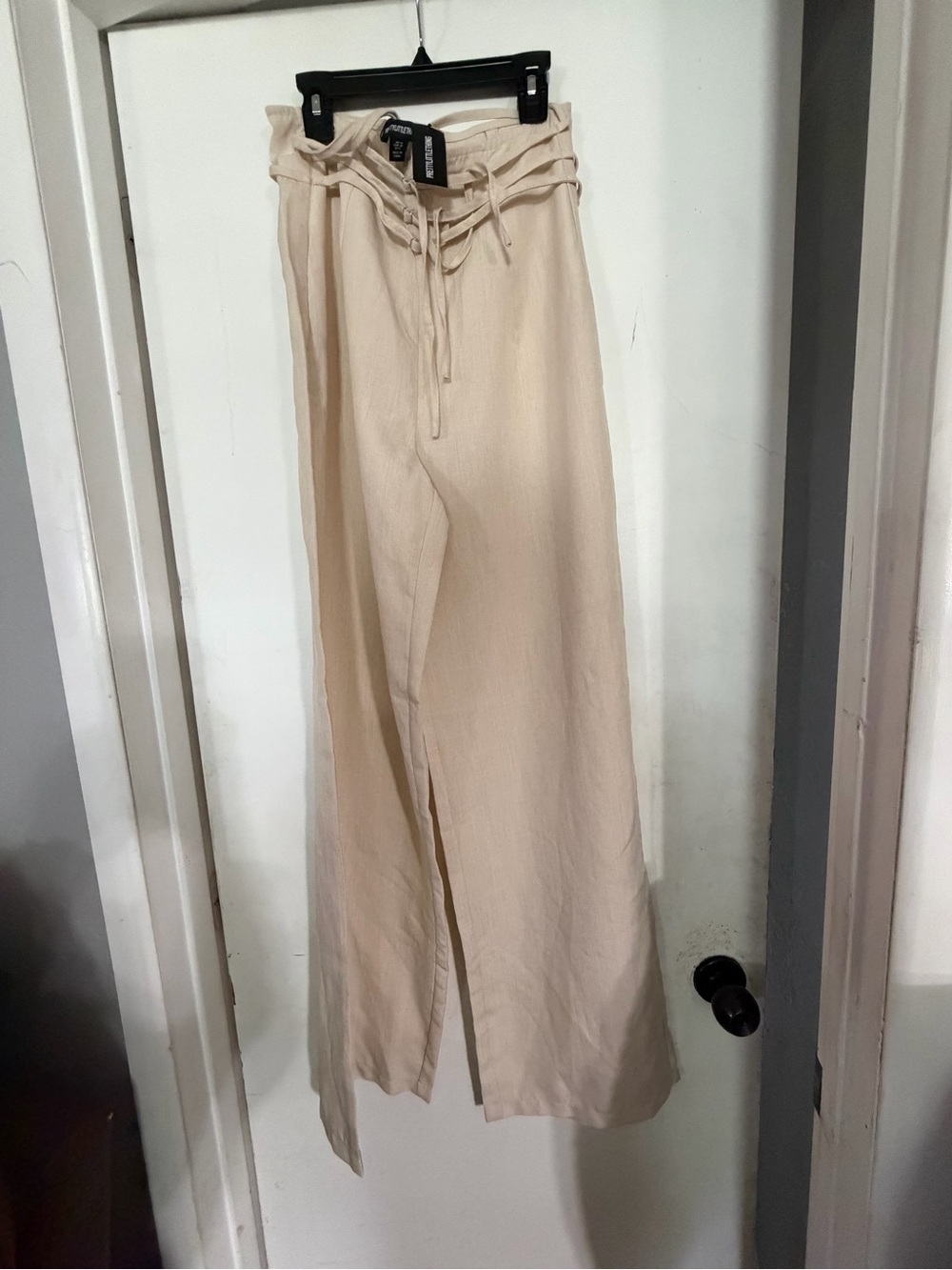 pretty little thing khaki linen pants women’s